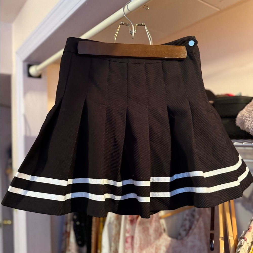 H&M Black and White Striped Mini Skirt
